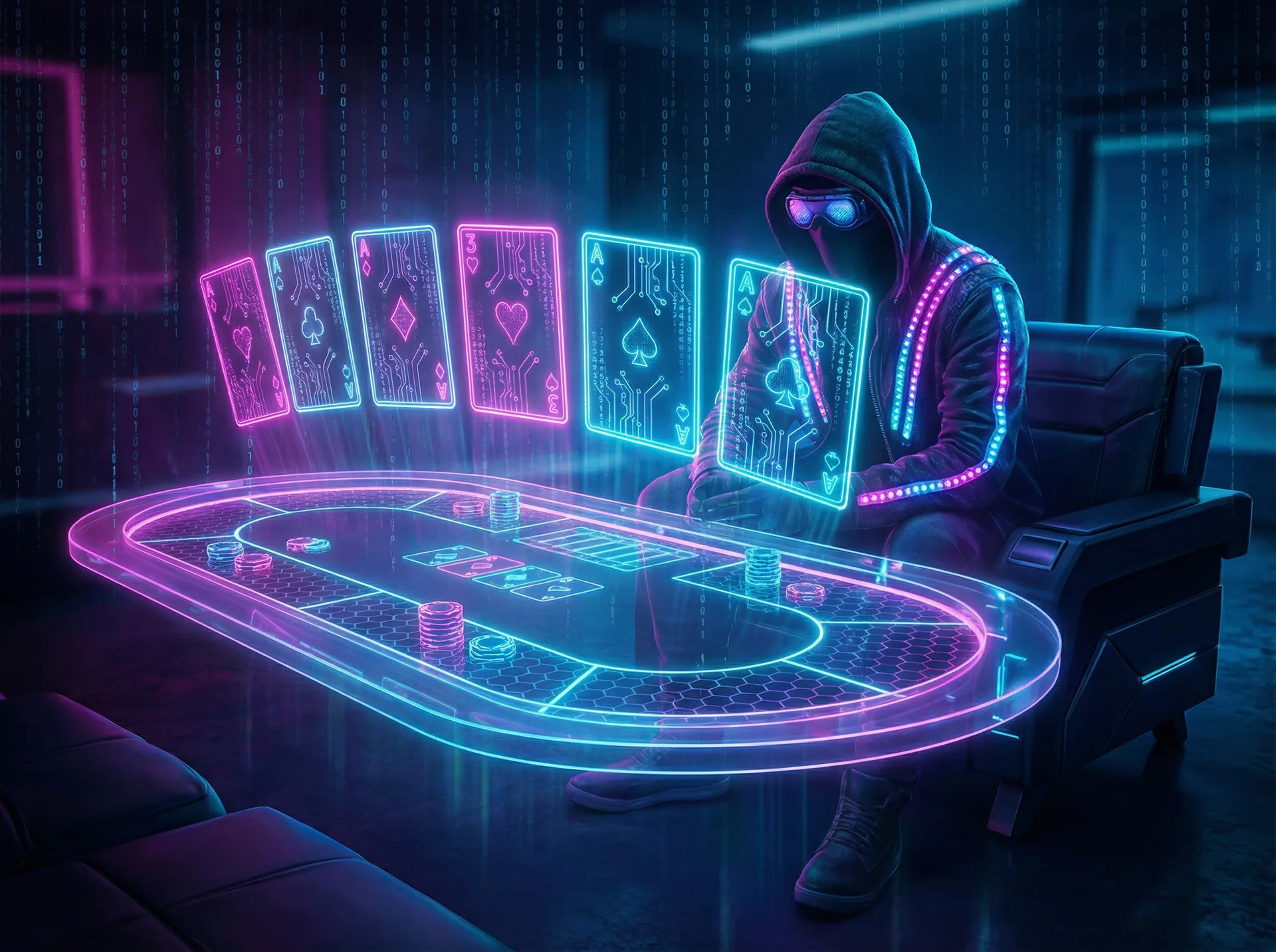 开元棋牌德州扑克全息牌桌赛博朋克场景